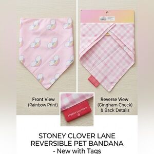 Stoney Clover Lane Pink Bib with Rainbow and Gingham for dog